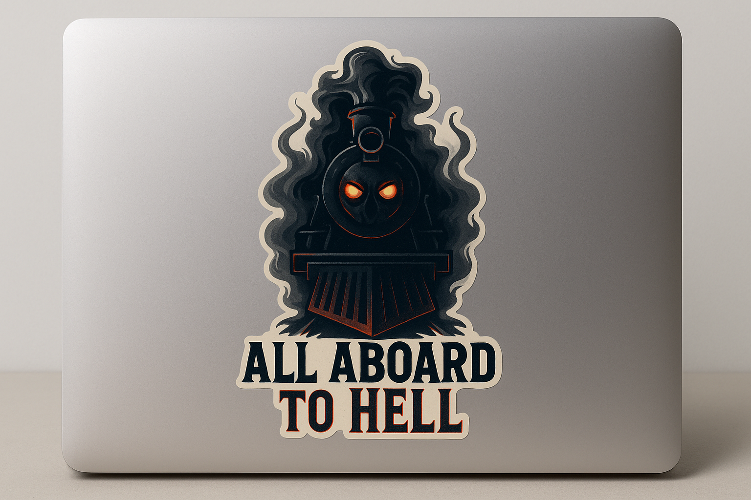 Ghost Train Sticker Decal Vinyl Laptop Car Window Bumper AUTO Water Bottle Helmets Waterproof Glowing Eyes
