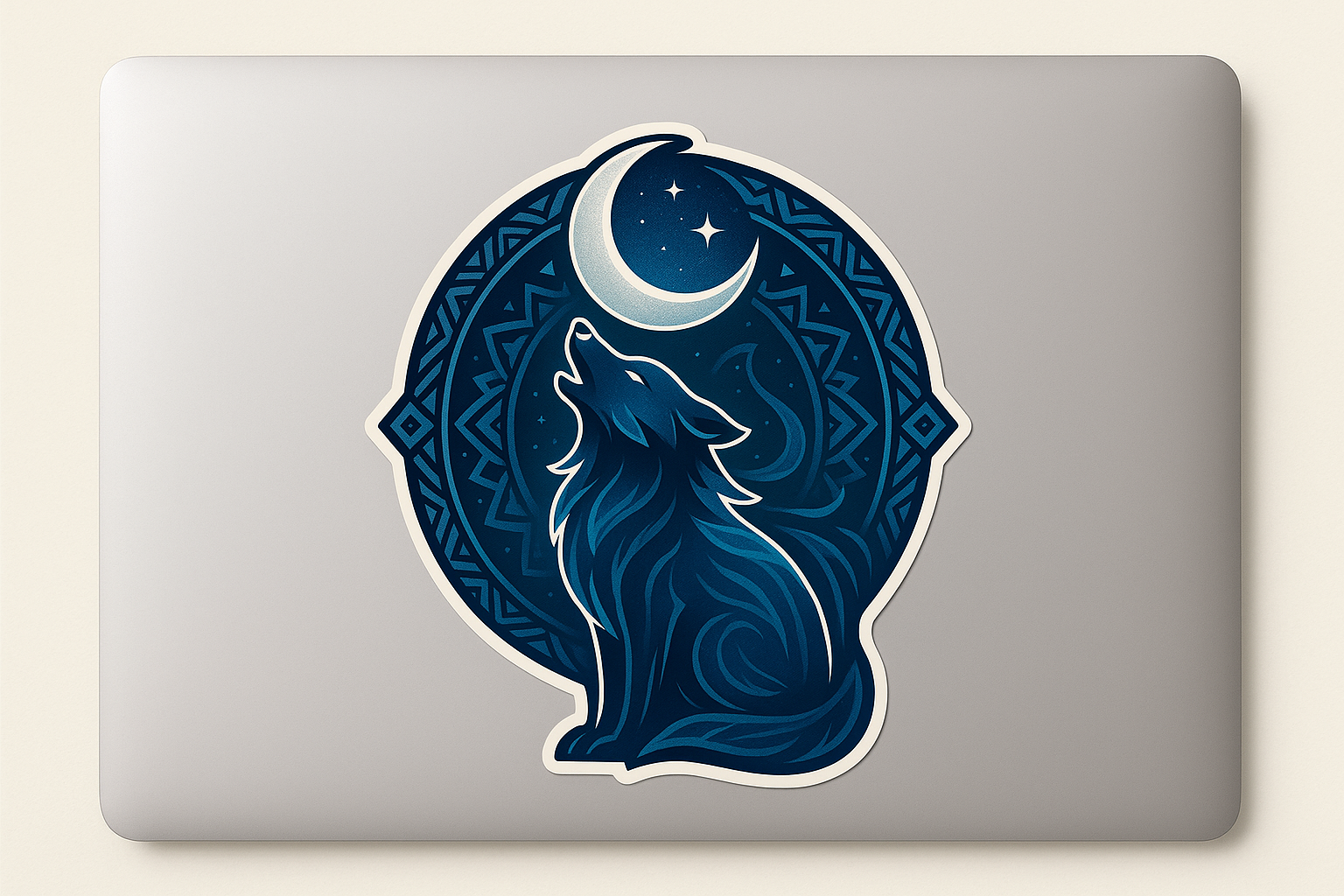 Spirit Wolf Howling Moon Sticker Decal Vinyl Laptop Car Window Bumper AUTO Water Bottle Helmets Waterproof