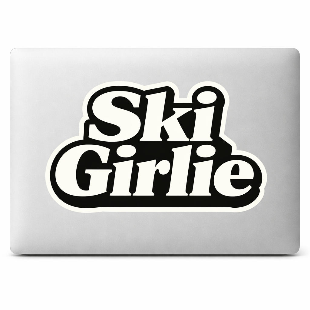Ski Girlie Sticker Decal Vinyl Laptop Car Window Bumper AUTO Water Bottle Helmets Waterproof Winter Sports