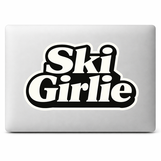 Ski Girlie Sticker Decal Vinyl Laptop Car Window Bumper AUTO Water Bottle Helmets Waterproof Winter Sports