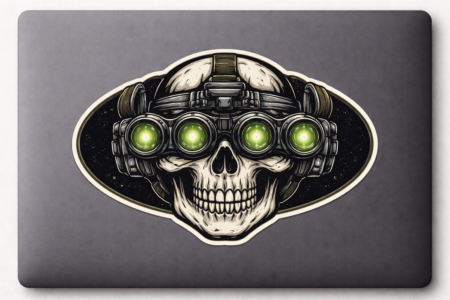 Skull Night-Vision Goggles Sticker Decal Vinyl Laptop Car Window Bumper AUTO Water Bottle Helmets Waterproof