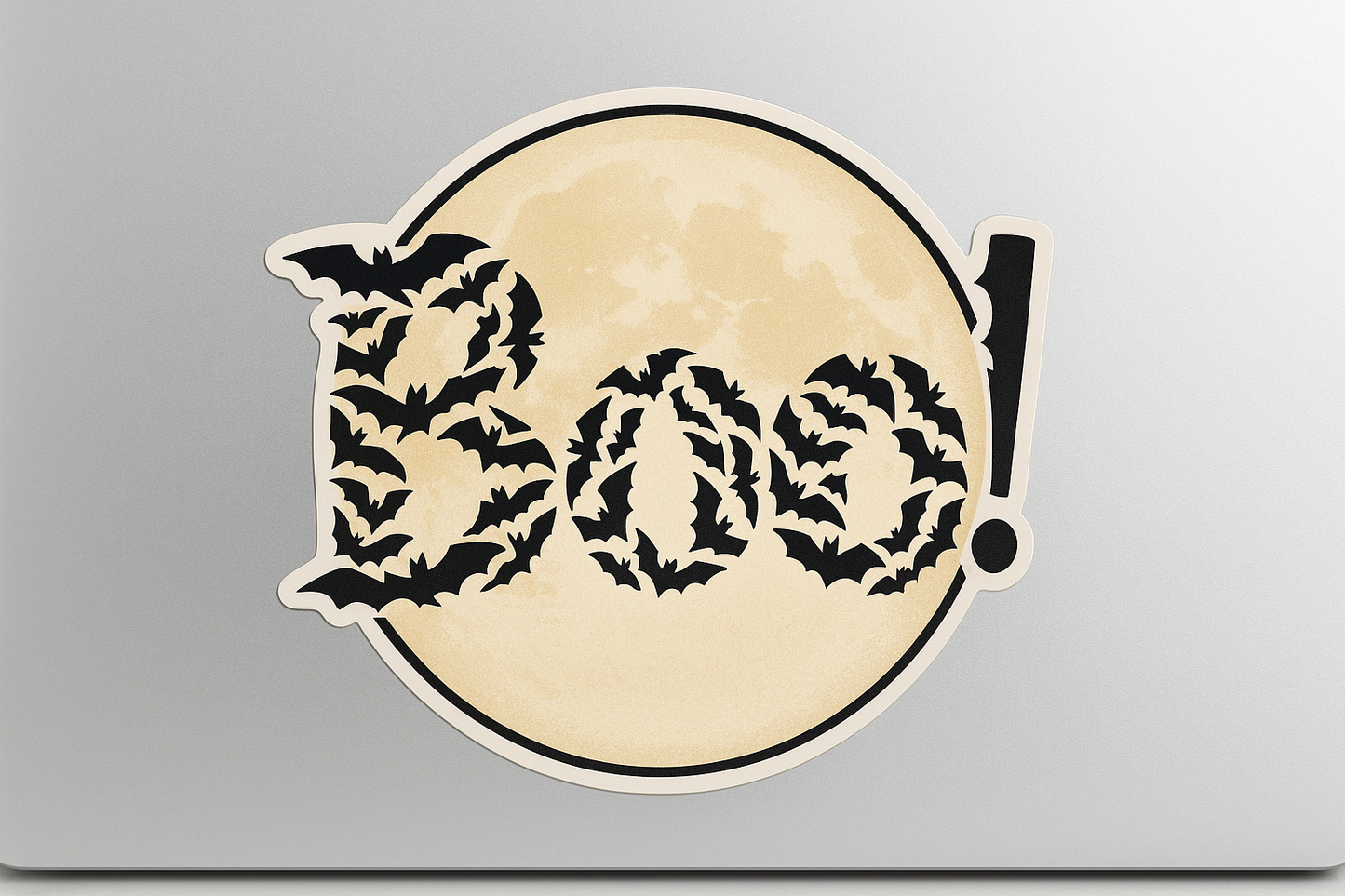 Full Moon Bats Boo Sticker Decal Vinyl Laptop Car Window Bumper AUTO Water Bottle Helmets Waterproof Halloween