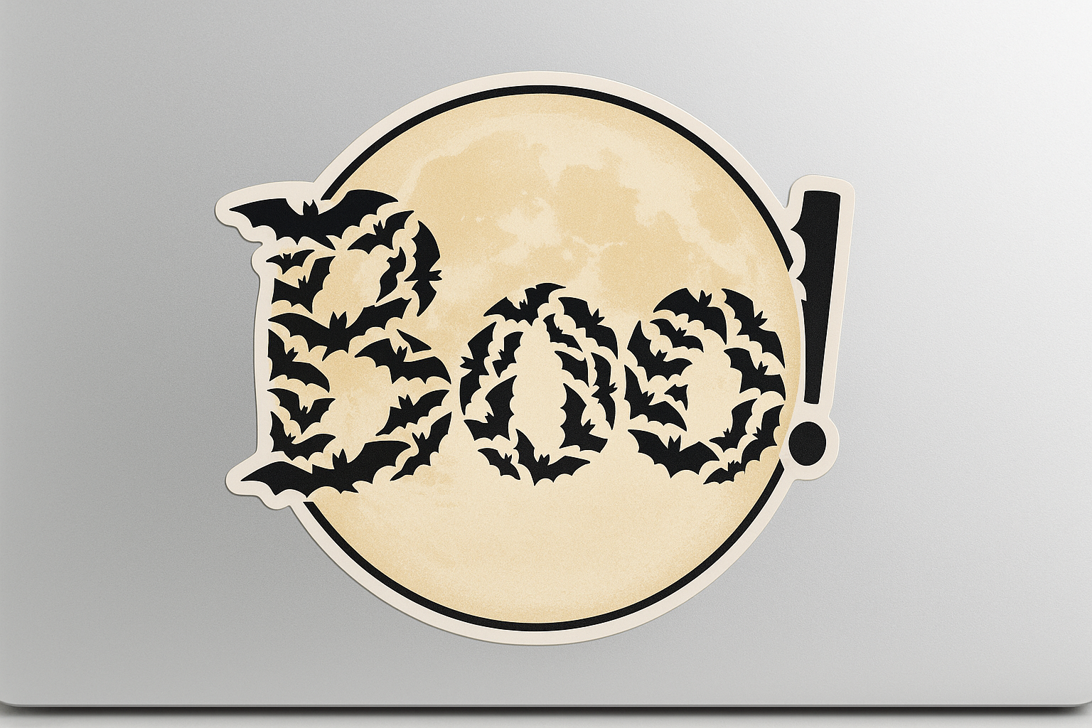 Full Moon Bats Boo Sticker Decal Vinyl Laptop Car Window Bumper AUTO Water Bottle Helmets Waterproof Halloween