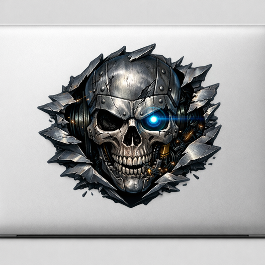 Armored Skull Sticker Decal Vinyl Laptop Car Window Bumper AUTO Water Bottle Helmets Waterproof Metal