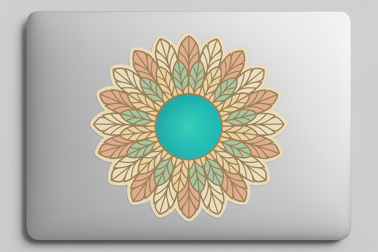 Feather Turquoise Mandala Sticker Decal Vinyl Laptop Car Window Bumper AUTO Water Bottle Helmets Waterproof