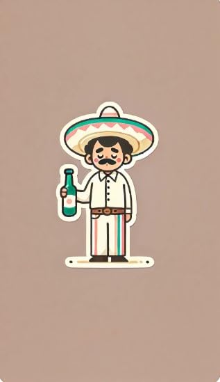 Vinyl sticker: El Borracho Minimalist Full-Body Sticker Decal – Simple Mexican Lotería Design for Laptop, Wall, Car, Window, Bumper, Truck, Waterproof, Auto, Water Bottle