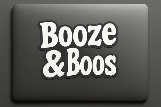 "Booze & Boos" Sticker Decal Vinyl Laptop Car Window Bumper AUTO Water Bottle Helmets Waterproof Halloween