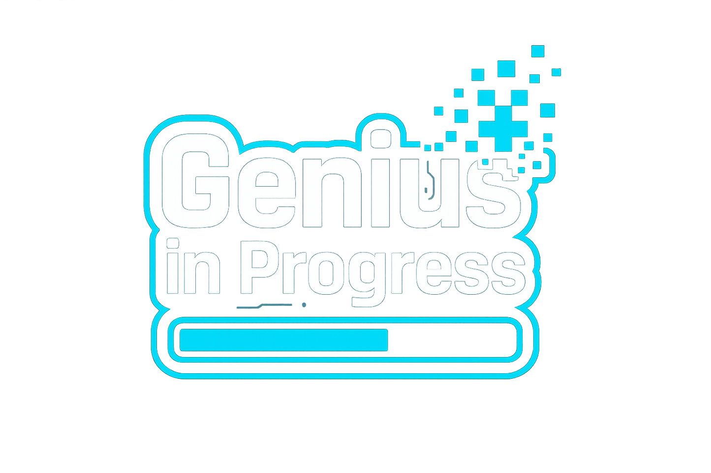 Genius in Progress Sticker Decal Vinyl Laptop Car Window Bumper AUTO Water Bottle Helmets Waterproof Pixel Theme