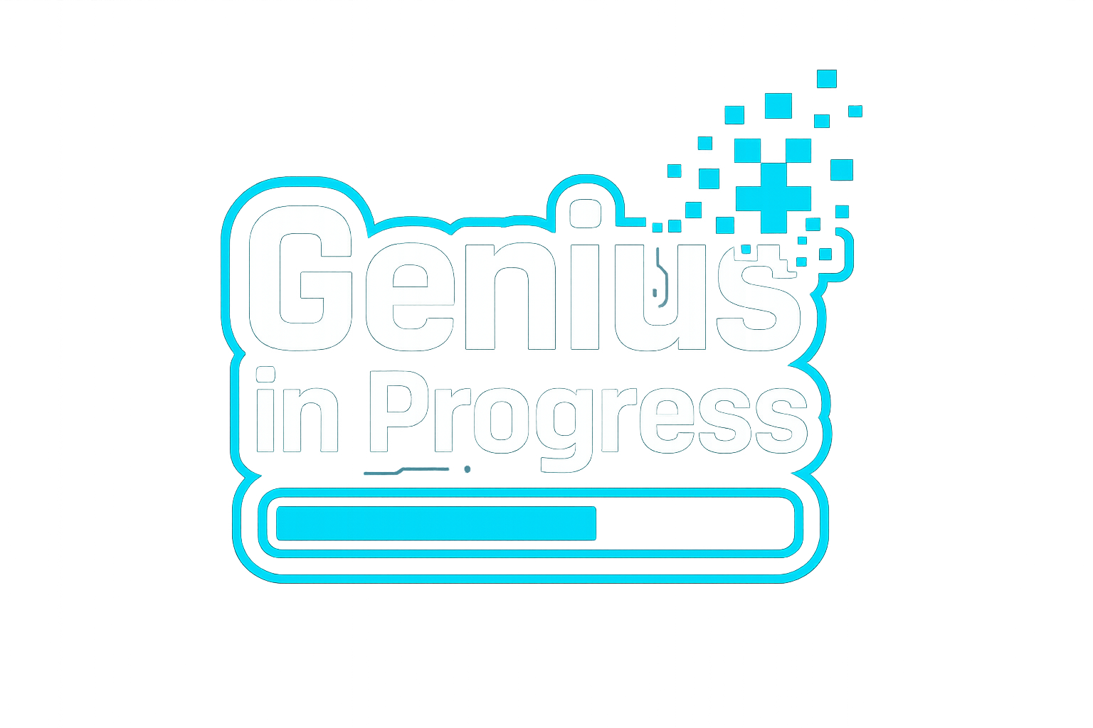 Genius in Progress Sticker Decal Vinyl Laptop Car Window Bumper AUTO Water Bottle Helmets Waterproof Pixel Theme