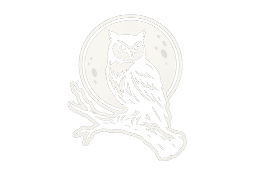 Owl Sticker Decal Vinyl Laptop Car Window Bumper AUTO Water Bottle Helmets Waterproof Full Moon Nature