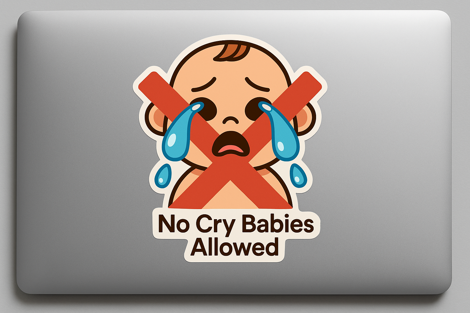 No Cry Babies Allowed Sticker Decal Vinyl Laptop Car Window Bumper AUTO Water Bottle Helmets Waterproof Humor
