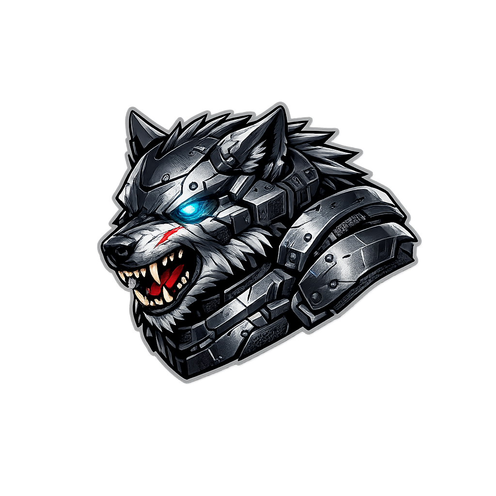 Wolf Head Combat Armor Sticker Decal Vinyl Laptop Car Window Bumper AUTO Water Bottle Helmets Waterproof Predator Warrior