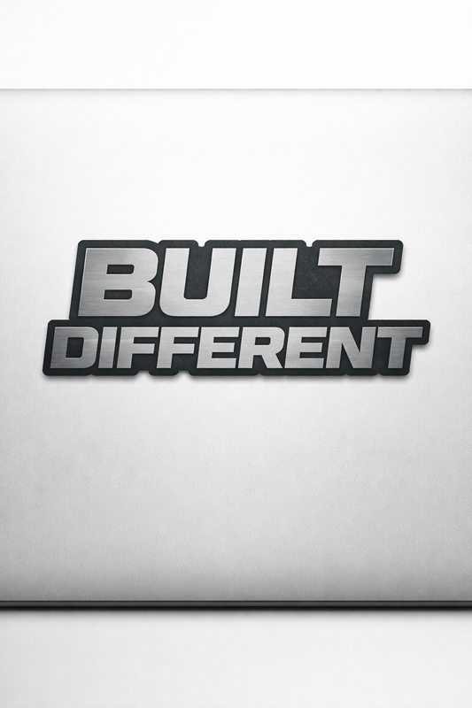 BUILT DIFFERENT Sticker Decal Vinyl Laptop Car Window Bumper AUTO Water Bottle Helmets Waterproof Industrial