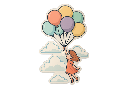 Girl Balloon Bouquet Sticker Decal Vinyl Laptop Car Window Bumper AUTO Water Bottle Helmets Waterproof Clouds