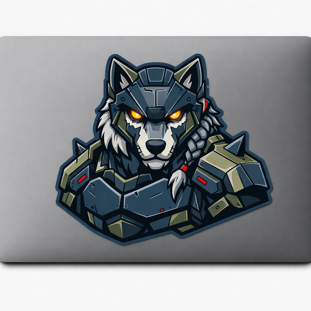 Wolf Tactical Armor Sticker Decal Vinyl Laptop Car Window Bumper AUTO Water Bottle Helmets Waterproof Warrior Animal Vector