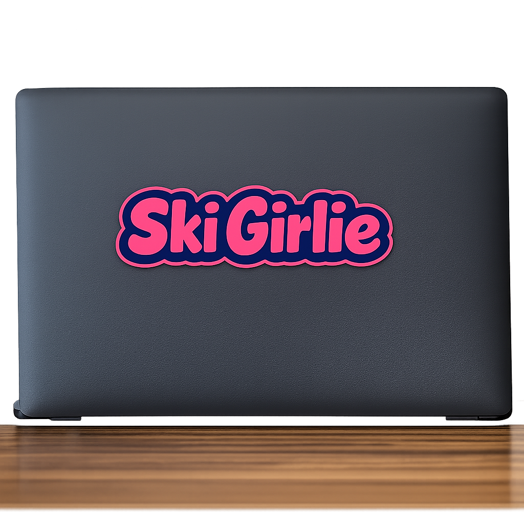 Ski Girlie Sticker Decal Vinyl Laptop Car Window Bumper AUTO Water Bottle Helmets Waterproof Compact High Contrast