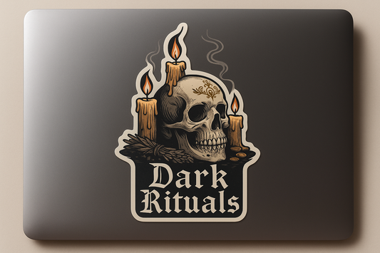 Candlelit Skull Altar Sticker Decal Vinyl Laptop Car Window Bumper AUTO Water Bottle Helmets Waterproof Dark Rituals