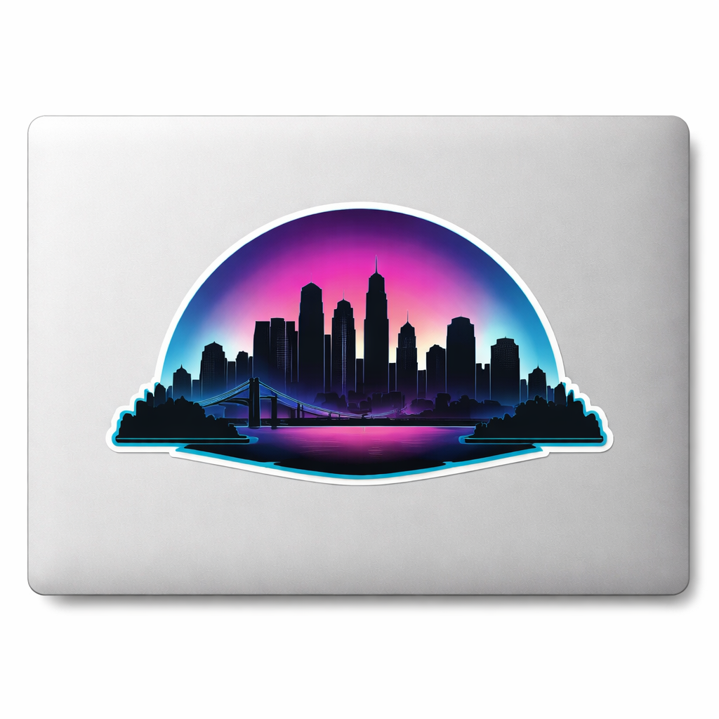Cyberpunk City Sticker Decal Vinyl Laptop Car Window Bumper AUTO Water Bottle Helmets Waterproof Future Skyline