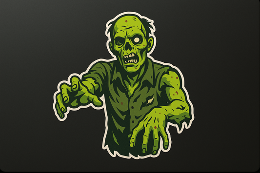 Classic Zombie Sticker Decal Vinyl Laptop Car Window Bumper AUTO Water Bottle Helmets Waterproof Horror Undead