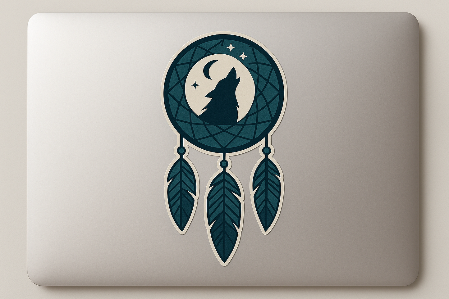 Dreamcatcher Wolf Silhouette Sticker Decal Vinyl Laptop Car Window Bumper AUTO Water Bottle Helmets Waterproof Native American