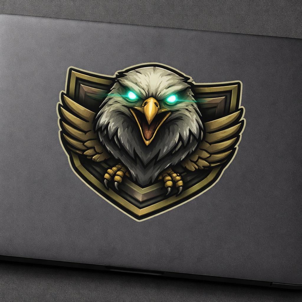 Eagle Glowing Eyes Sticker Decal Vinyl Laptop Car Window Bumper AUTO Water Bottle Helmets Waterproof Military Symbol
