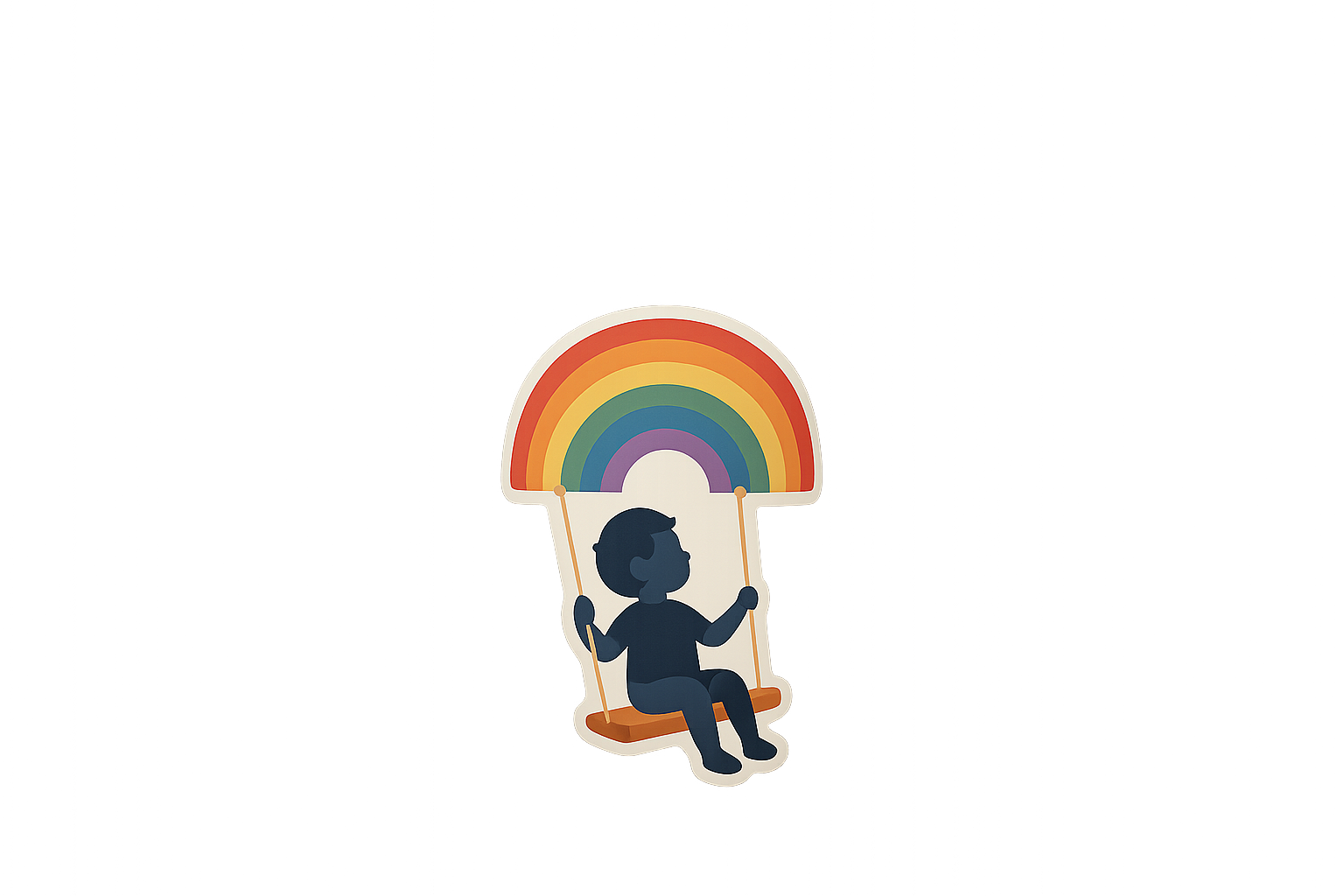 Rainbow Arc Child Sticker Decal Vinyl Laptop Car Window Bumper AUTO Water Bottle Helmets Waterproof Swing Scene