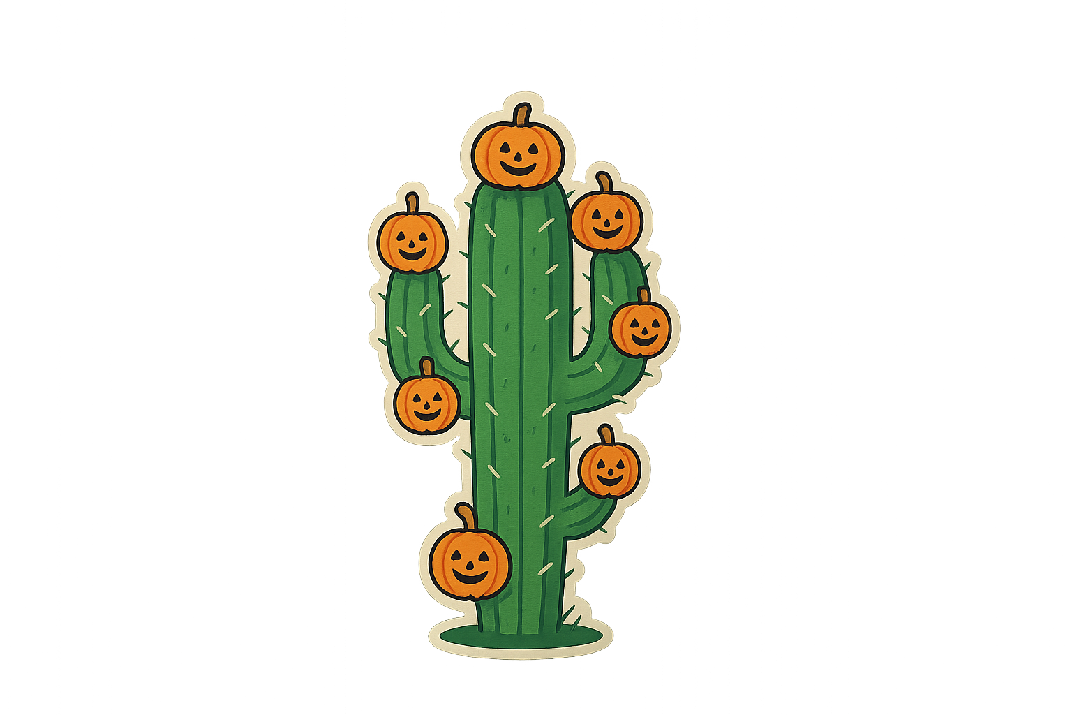 Cactus Halloween Sticker Decal Vinyl Laptop Car Window Bumper AUTO Water Bottle Helmets Waterproof Pumpkins Spikes