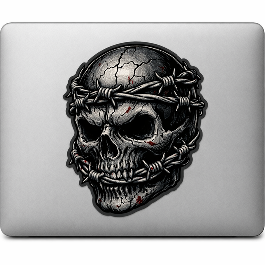 Skull Barbed Wire Sticker Decal Vinyl Laptop Car Window Bumper AUTO Water Bottle Helmets Waterproof