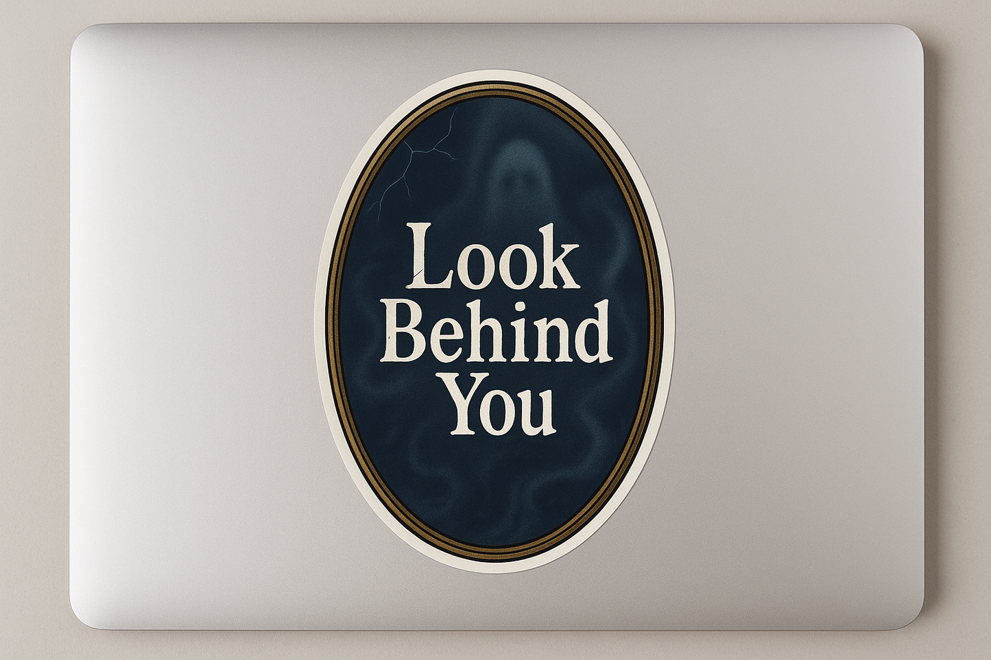 Haunted Mirror Sticker Decal Vinyl Laptop Car Window Bumper AUTO Water Bottle Helmets Waterproof Look Behind You