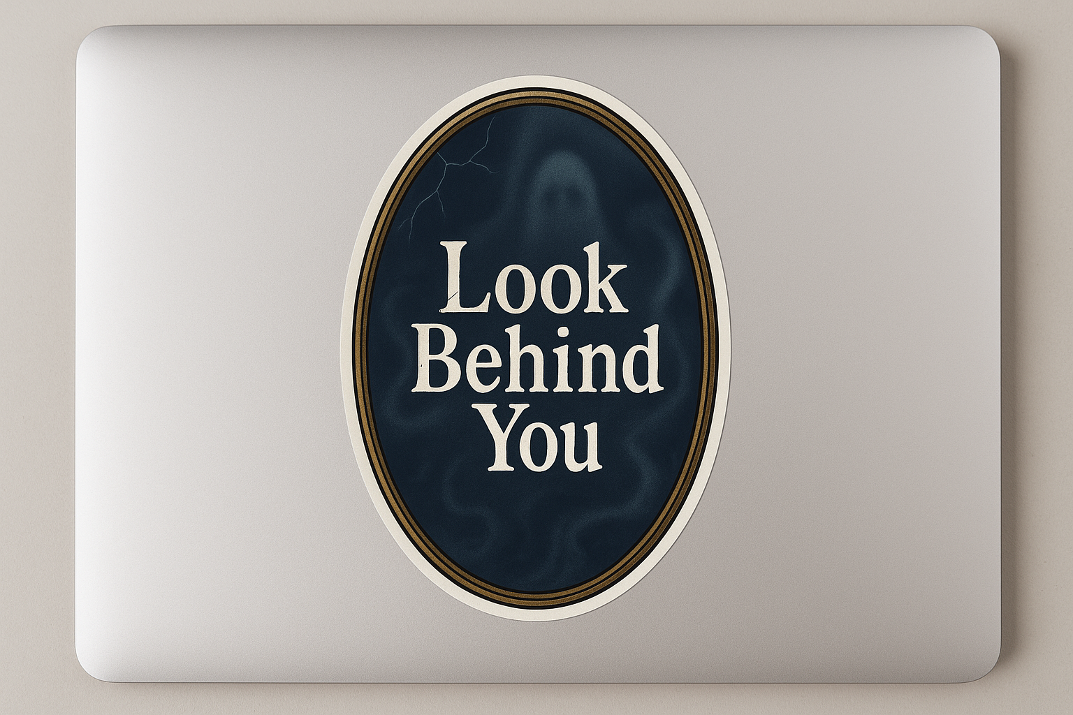 Haunted Mirror Sticker Decal Vinyl Laptop Car Window Bumper AUTO Water Bottle Helmets Waterproof Look Behind You