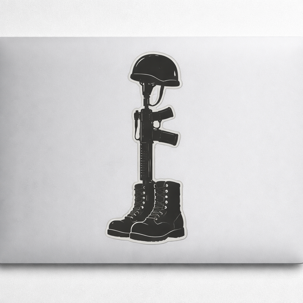 Memorial Battlefield Cross Sticker Decal Vinyl Laptop Car Window Bumper AUTO Water Bottle Helmets Waterproof