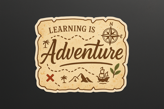 Learning Adventure Sticker Decal Vinyl Laptop Car Window Bumper AUTO Water Bottle Helmets Waterproof Map