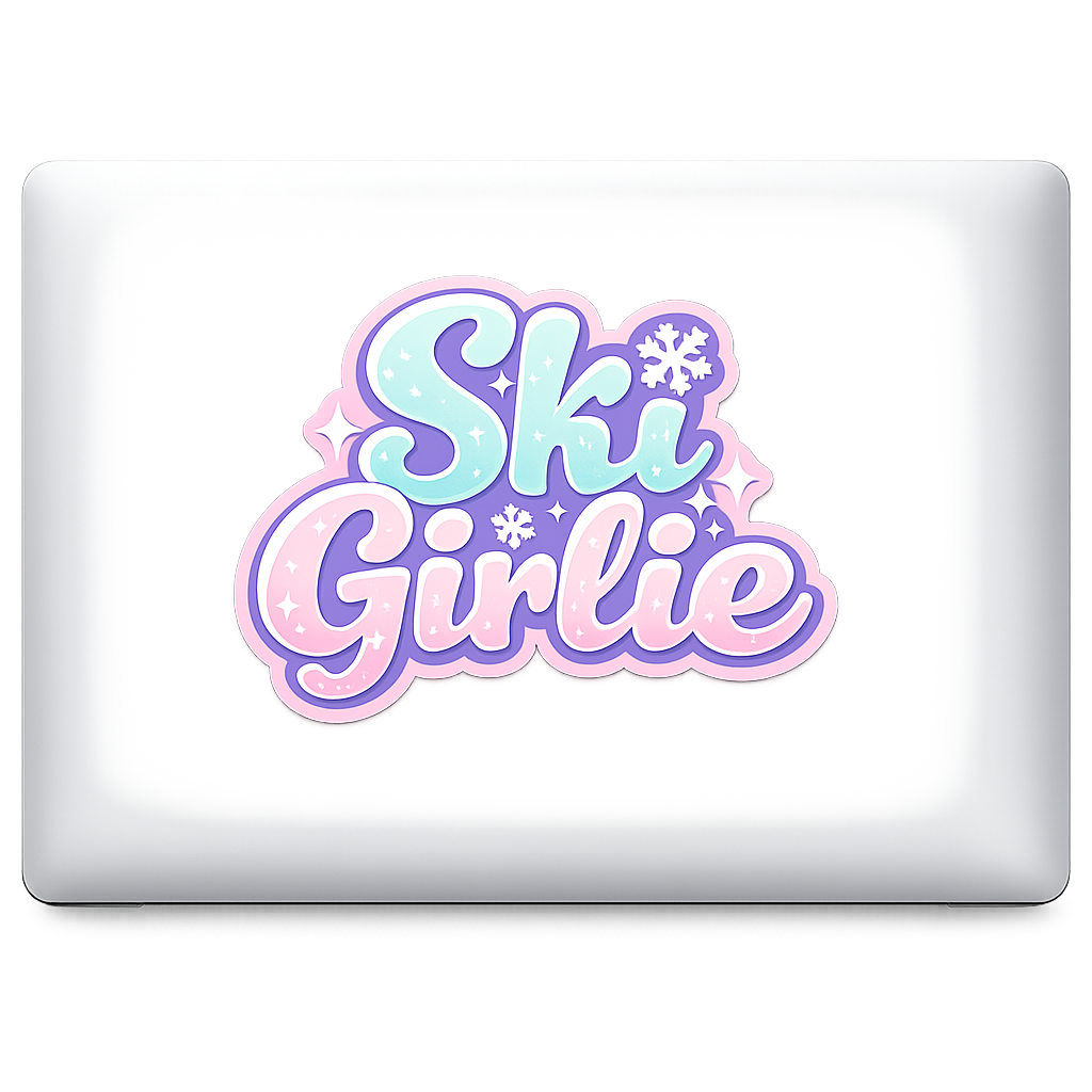 Ski Girlie Sticker Decal Vinyl Laptop Car Window Bumper AUTO Water Bottle Helmets Waterproof Fun Winter Ski