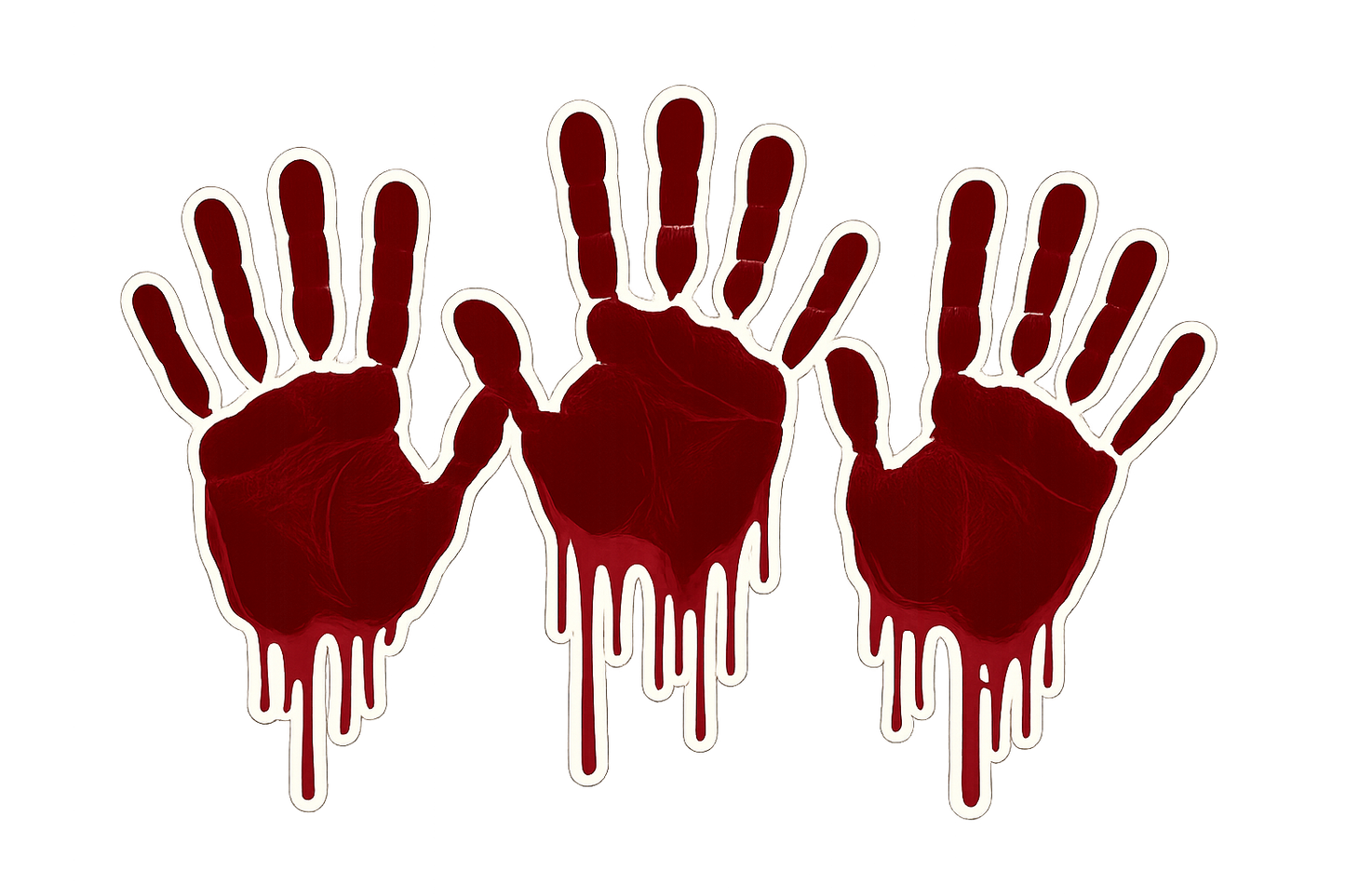 Bloody Handprints Sticker Decal Vinyl Laptop Car Window Bumper AUTO Water Bottle Helmets Waterproof Horror
