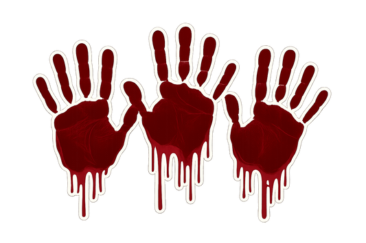 Bloody Handprints Sticker Decal Vinyl Laptop Car Window Bumper AUTO Water Bottle Helmets Waterproof Horror