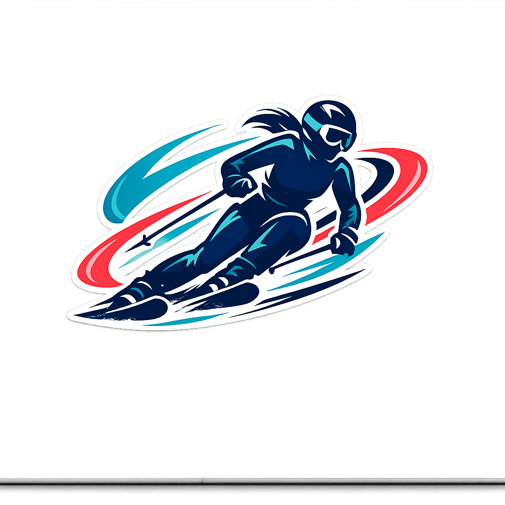 Ski Girlie Sticker Decal Vinyl Laptop Car Window Bumper AUTO Water Bottle Helmets Waterproof USA