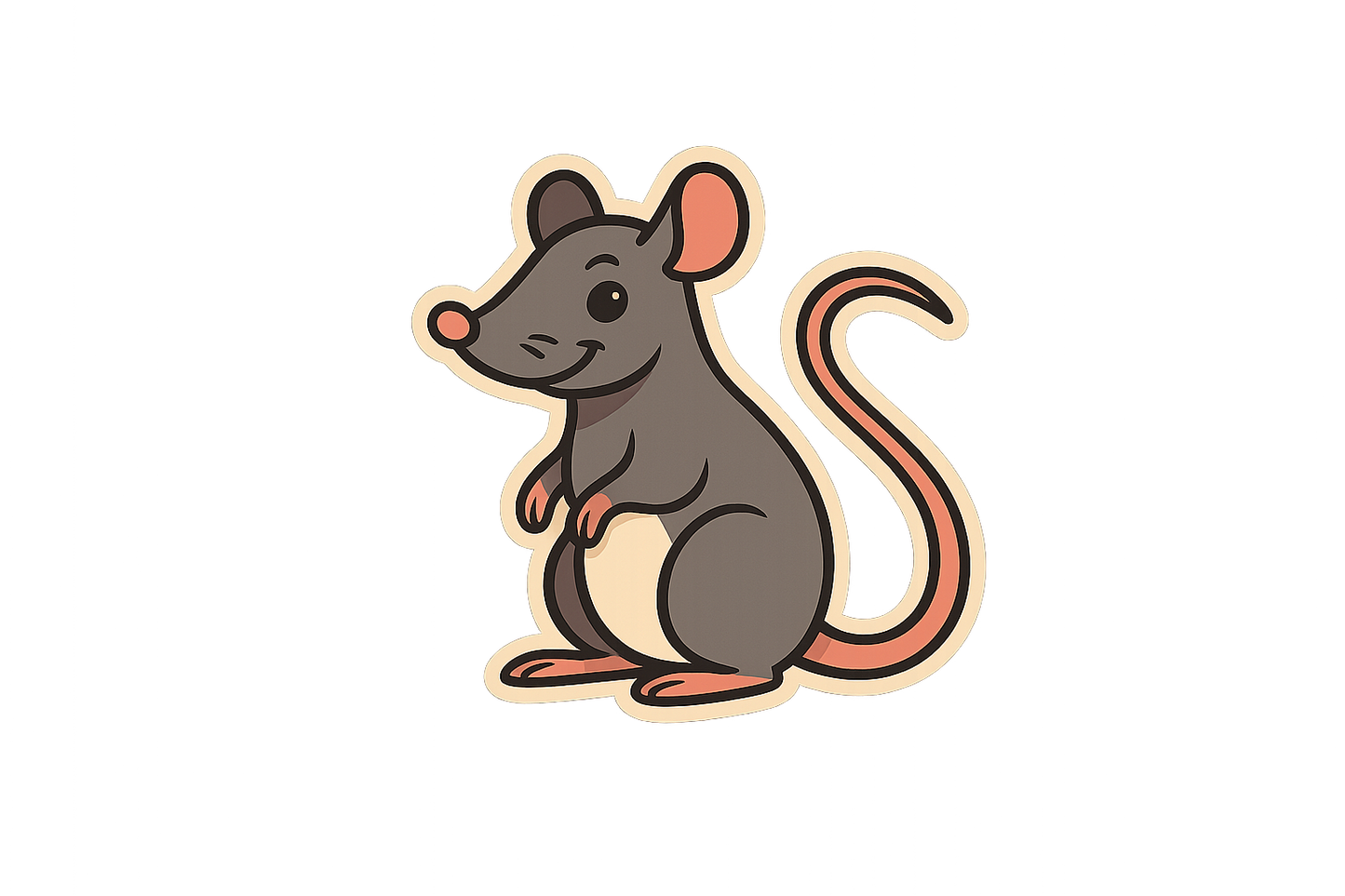Cartoon Rat Long Tail Sticker Decal Vinyl Laptop Car Window Bumper AUTO Water Bottle Helmets Waterproof