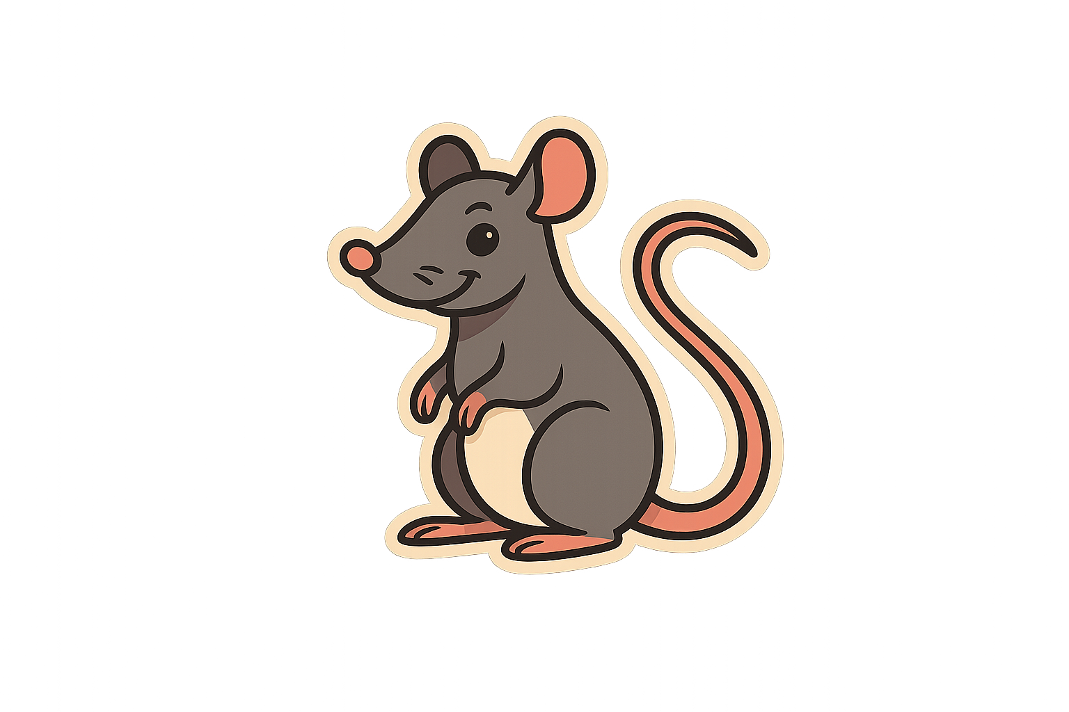 Cartoon Rat Long Tail Sticker Decal Vinyl Laptop Car Window Bumper AUTO Water Bottle Helmets Waterproof
