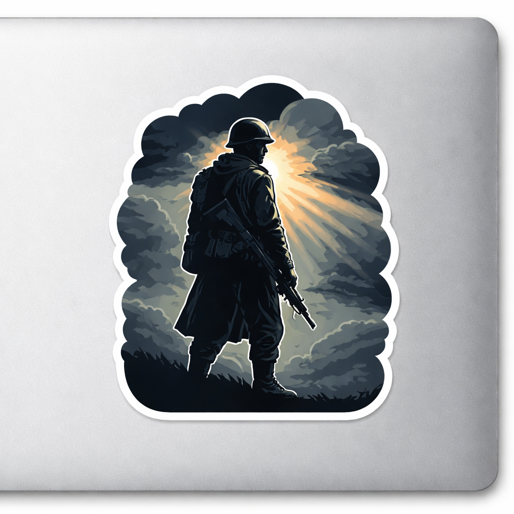 Soldier Silhouette Sticker Decal Vinyl Laptop Car Window Bumper AUTO Water Bottle Helmets Waterproof USA Army Resilience