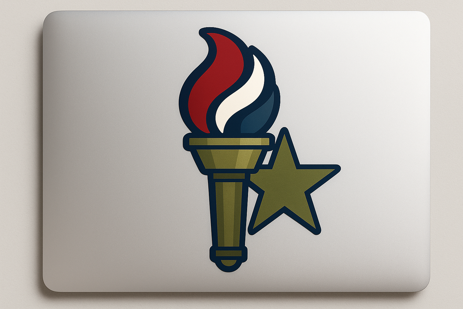 Patriot Flame Torch Army Star Sticker Decal Vinyl Laptop Car Window Bumper AUTO Bottle Water Bottle Helmets Waterproof