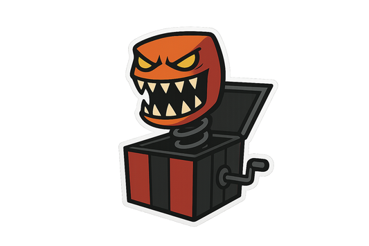 Evil Jack-in-the-Box Sticker Decal Vinyl Laptop Car Window Bumper AUTO Water Bottle Helmets Waterproof
