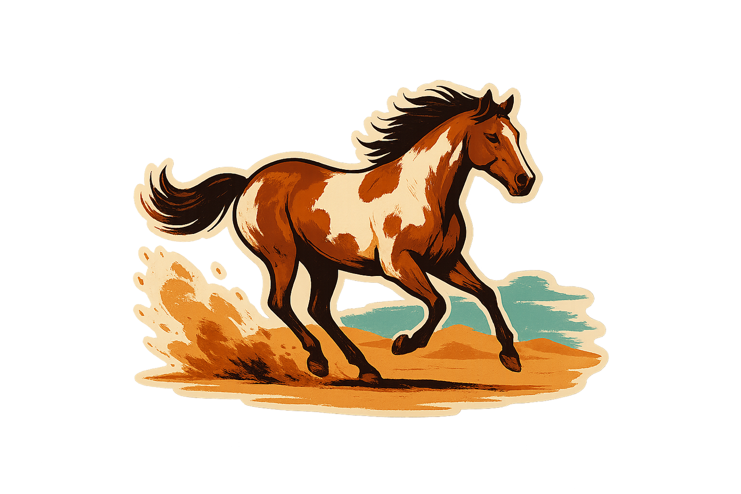 Painted Horse Desert Sticker Decal Vinyl Laptop Car Window Bumper AUTO Water Bottle Helmets Waterproof