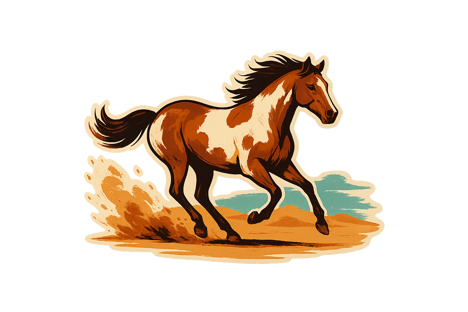 Painted Horse Desert Sticker Decal Vinyl Laptop Car Window Bumper AUTO Water Bottle Helmets Waterproof
