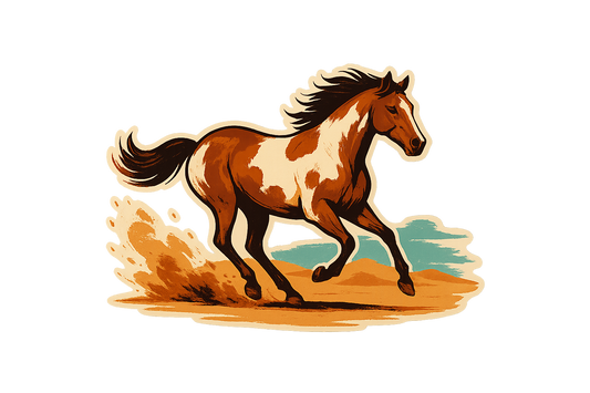 Painted Horse Desert Sticker Decal Vinyl Laptop Car Window Bumper AUTO Water Bottle Helmets Waterproof