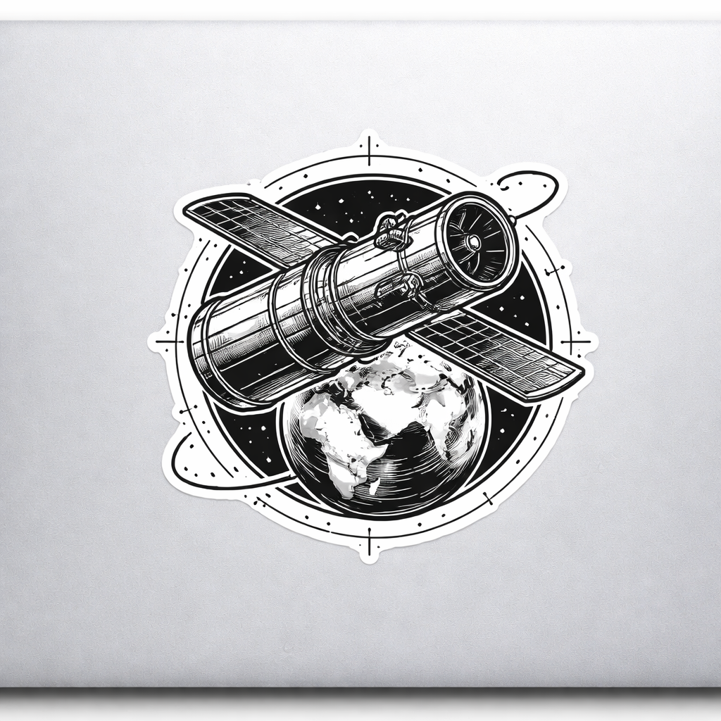 HST Hubble Space Telescope Sticker Decal Vinyl Laptop Car Window Bumper AUTO Bottle Water Bottle Helmets Waterproof Earth