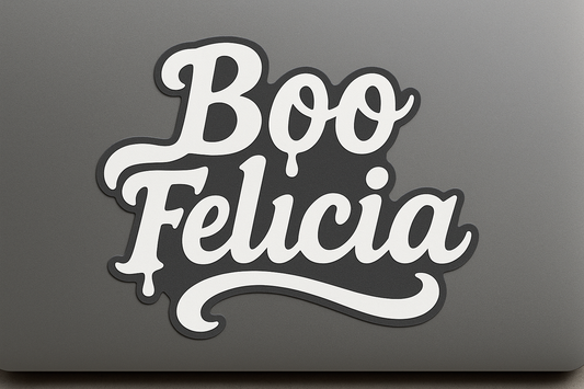 Boo Felicia Sticker Decal Vinyl Laptop Car Window Bumper AUTO Water Bottle Helmets Waterproof High-Contrast