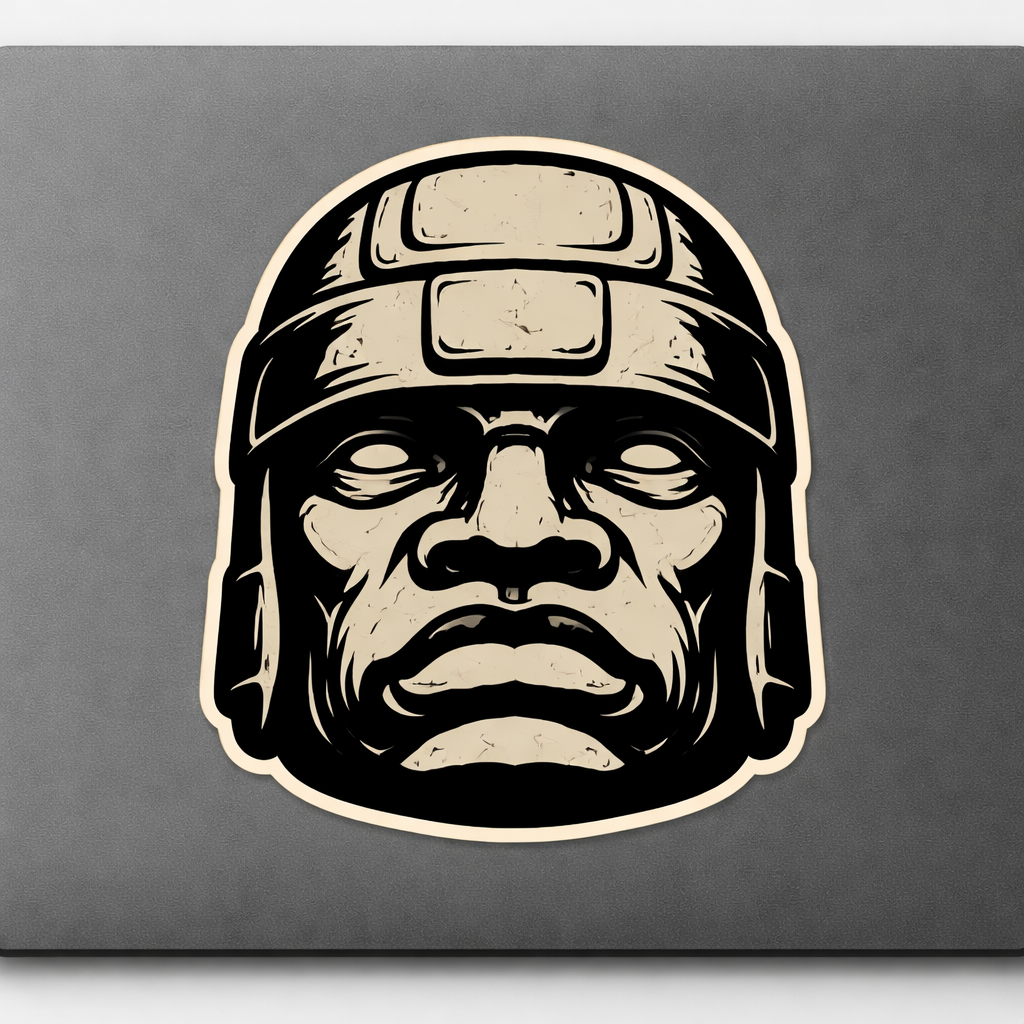 Olmec Stone Head Sticker Decal Vinyl Laptop Car Window Bumper AUTO Water Bottle Helmets Waterproof