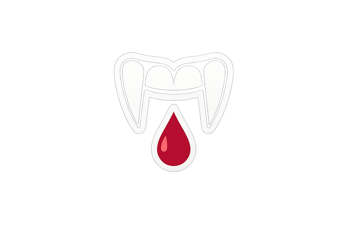 Vampire Fangs Sticker Decal Vinyl Laptop Car Window Bumper AUTO Water Bottle Helmets Waterproof Blood Minimalist