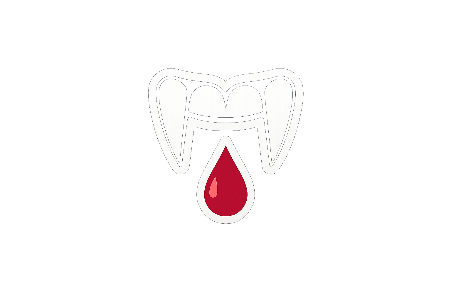 Vampire Fangs Sticker Decal Vinyl Laptop Car Window Bumper AUTO Water Bottle Helmets Waterproof Blood Minimalist