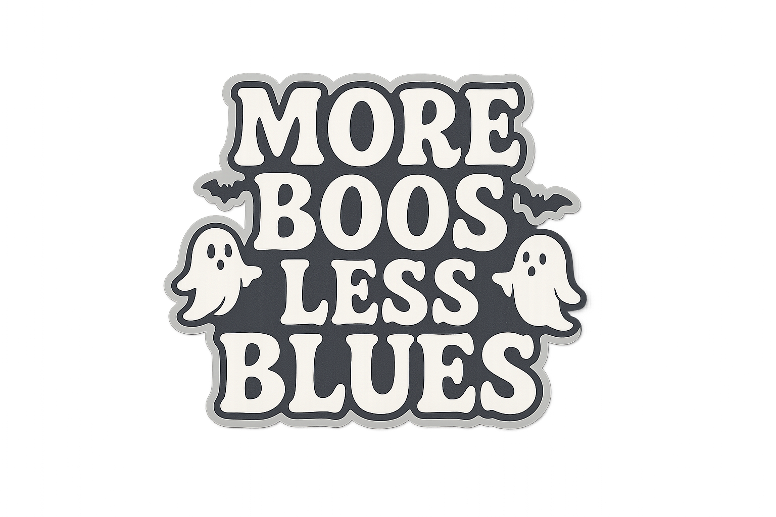 More Boos Less Blues Sticker Decal Vinyl Laptop Car Window Bumper AUTO Bottle Helmets Waterproof Halloween